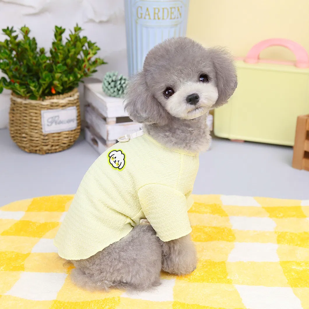 New Summer Embroider Dog Shirt Pet Harness Vest Pet Clothes